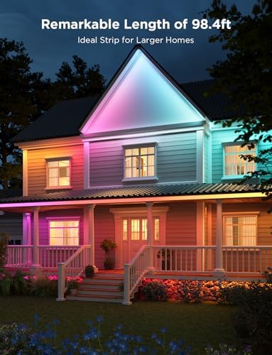 Govee Outdoor LED Strip Lights, 32.8ft Smart Outdoor Lights Work with Alexa and Google Assistant, App Control, IP65 Waterproof, RGBIC LED Lights for Patio, Eave, Holiday Decorations - Image 4