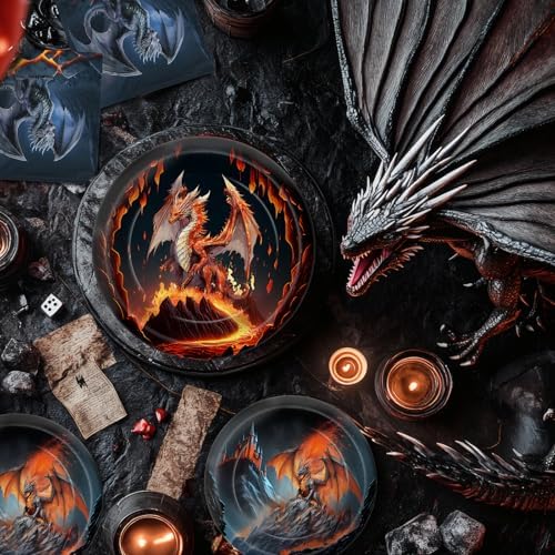 Dragon Party Decorations - Dragon Party Plates and Napkins for Kids Birthday Party, Serves 40 Guests - Image 5