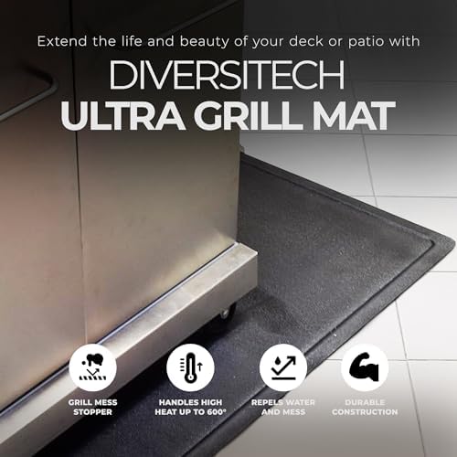 Diversitech Outdoor Gas Grill BBQ & Fire Pit Mat 48" x 30" - Protects Decks & Patios - 10 Year Warranty, Black - Image 2