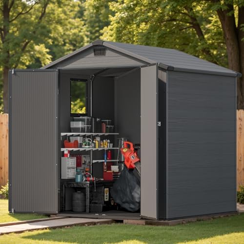 Patiowell Outdoor Plastic Storage Shed 6x6 FT, Resin Shed for Garden - Image 7