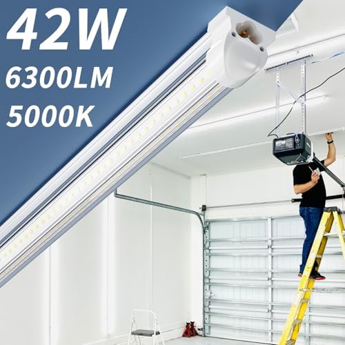 8-Pack 4FT T8 LED Shop Light, 42W 6300 Lumen 5000K Daylight, Linkable with Plug Shop Lights for Garage Ceiling Workshop Commercial Lighting, 4 Years Warranty - Image 2