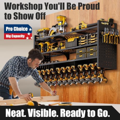 Large 49'' Wide Power Tool Organizer Wall Mount, 4-Tier - Image 6