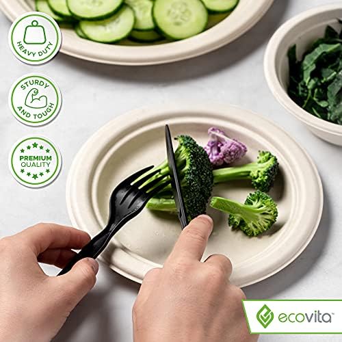 Ecovita 100% Compostable Paper Plates [7 in.] – 150 Disposable Plates Eco Friendly Sturdy Tree Free Liquid and Heat Resistant Alternative to Plastic or Paper Plates - Image 4
