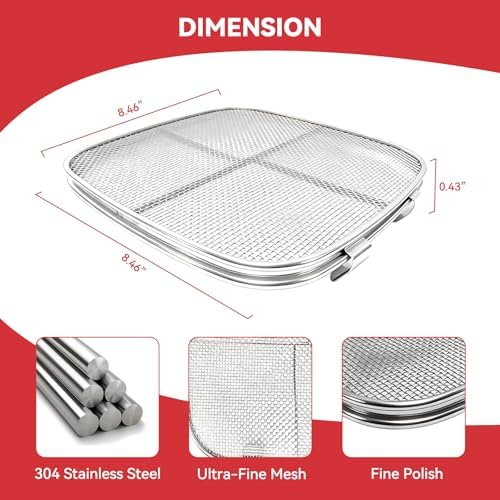 Grill Grate and Splatter Shield for Ninja Foodi 5-in-1 Grill Parts, Non-Stick Griddle Pan and Splatter Screen for Ninja Foodi AG300, AG301C, AG302, AG400 Accessories - Image 3