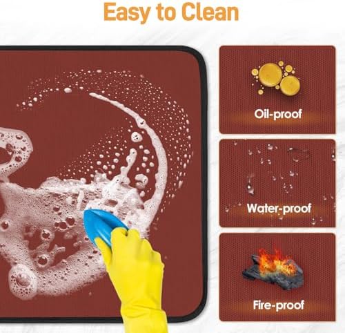 Heat Resistant Mats for Air Fryer on Countertop, 14 x 12in, Red - Image 5