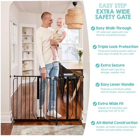 Regalo Safety 29"-49" Extra Wide Baby Gate, Bottom of Stairs & Doorways - Image 4