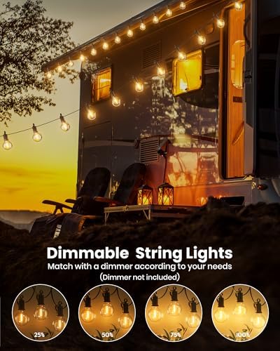 Brightown Outdoor String Lights, 29FT G40 LED IP65 Waterproof Patio Lights - Image 3