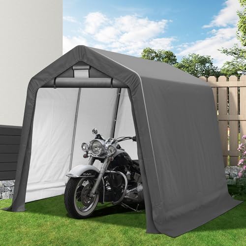 8' x 8' Outdoor Portable Storage Shed,Heavy Duty Portable Garage with Roll-up Zipper Door, Storage Shelter Shed for Generator, Vehicles,Motorcycle by Raysfung