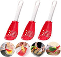 6in1 Multifunctional Kitchen Cooking Spoon- Kitchen Gadgets Strainers for egg yolk Separator- Grater Masher- Colander Skimmer Scoop- for Mashing, Grating, Draining, Heat Resistant (3Pcs red) by Cupid%27s+Arrow