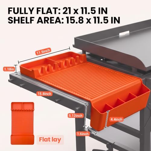 Silicone Grill Mat for Blackstone with Side-Shelf Tool Organizer - Image 2