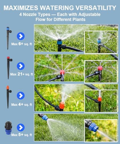 40FT Main tube1/2 Drip Irrigation System Kit with 40 Adjustable Nozzles - Image 5