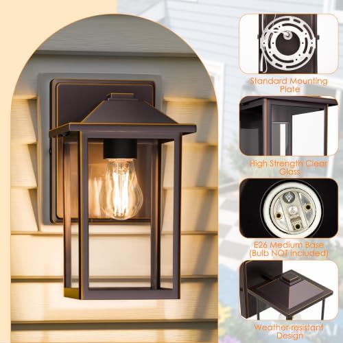 MATAMEYE Outdoor Wall Light Fixture, Exterior Waterproof Porch Lighting - Image 2