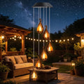 Solar Wind Chime for Ouside, Hanging Outdoor Lights with Flickering Flame by Zeiliuled