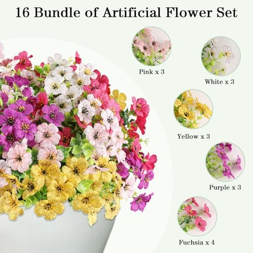 AGIRL Artificial Flowers Outdoor UV Resistant Fake Plant Garden Patio Decor - Image 2