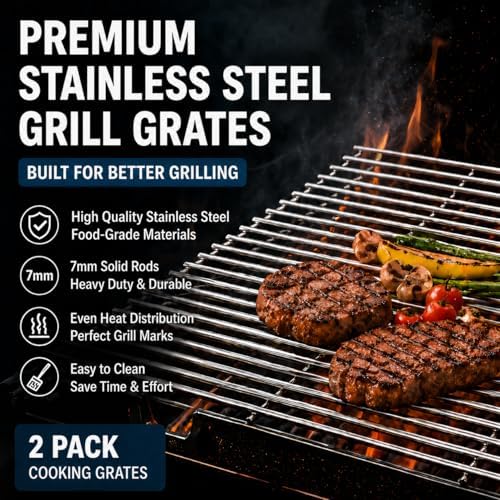 Grill Grates for Weber Spirit 300 & Spirit II GS4 300 Series, Stainless Steel Grates Replacement for Weber Spirit 310 E310 Grill Parts 7639 Spirit 700 Genesis Silver/Gold/Platinum B & C, 1000-3500 - Image 4