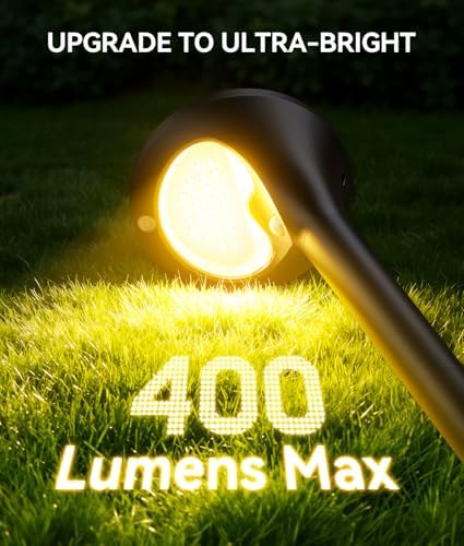 ELECLINK Solar Pathway Lights Outdoor with Motion Sensor, 6 Pack Security Solar Garden Lights, 400LM Bright LEDs, Larger Glass Panel, 3 Modes Waterproof Path Lights for Yard Patio Walkway Driveway - Image 3
