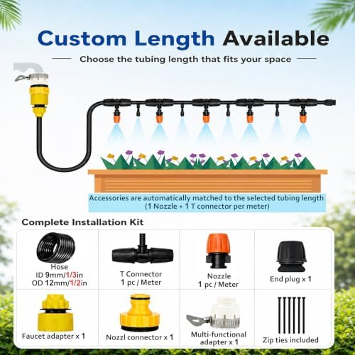 DIY Adjustable Outdoor Water Mister Patio System with Complete Kit - Image 2