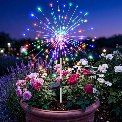 btfarm 1 Pack Solar Garden Lights Outdoor, 8 Modes Firework Lights Outside by btfarmdecorativelighting