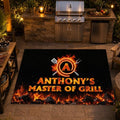 Custom XL Under The Grill Mat, Personalized Name BBQ Floor Mat (D2) by CHILLGEN