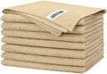 FIXSMITH Beige Microfiber Cleaning Cloth -Pack of 8, Highly Absorbent Cleaning Rags, 16"X12" All Purpose Cleaning Towels for Housekeeping, Kitchen, Car, Lint Free and Reusable Microfiber Towels by FIXSMITH