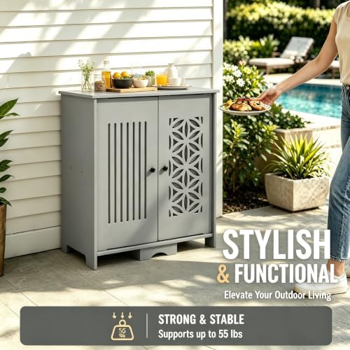 Outvita Outdoor Storage Cabinet PVC 2-in-1 Workstation - Image 5