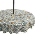 LVTXIII Round Outdoor Tablecloth with Umbrella Hole and Zipper, Water-Repellent 60 Inch Patio Table Cover for Bistro, Garden, Patio & Picnic, Cabana Shells by LVTXIII