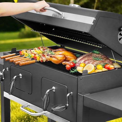 Charcoal Grill 753 Sq In,Extra Large BBQ Grill Adjustable Charcoal Trays - Image 7