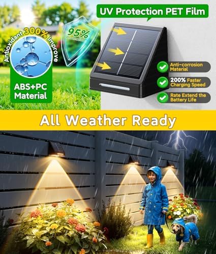KOOPER Solar Fence Lights Outdoor Waterproof 20 Pack, Solar Fence Lights with Ultra-Bright LED Lens, 10 Modes & 9 Colors Outdoor Solar Lights for Fence, Backyard, Railing, Patio, Wall, Step, Deck - Image 6
