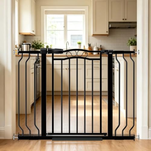 Fairy Baby 29.5"-43.7" Extra Wide Baby Gate for Stairs Auto Close Dog Gate by FairyBaby