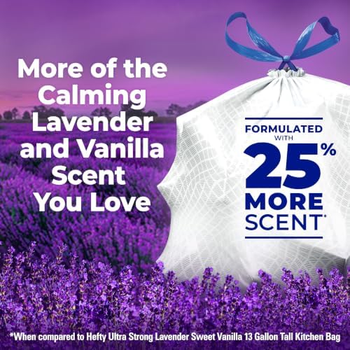 Hefty Ultra Strong Signature Scents 13G Trash Bags, Lavender Vanilla, 80ct - Image 2