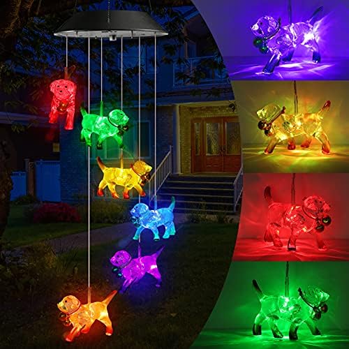 Toodour Solar Wind Chime, Color Changing Wind Chimes Dog by Toodour