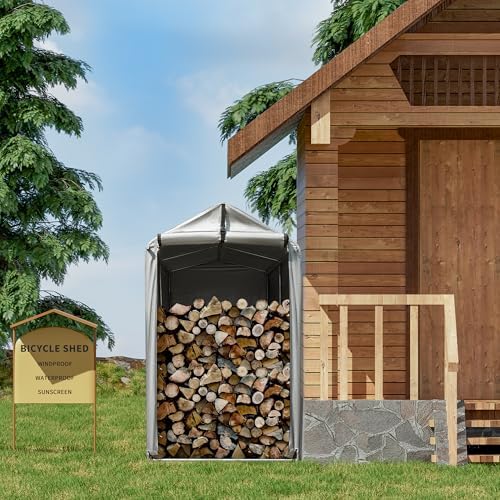 Flamaker 6' x 3' Small Bike Tent Storage with PE Fabric and Steel Frame - Image 7