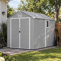 Aoxun 6x10 FT Outdoor Storage Shed, Outdoor Resin Shed with Floor, Gray by Aoxun