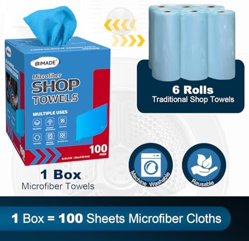 UNIMADE Shop Rags, 8 Boxes - 800 Sheets Microfiber Cleaning Cloth - Image 3