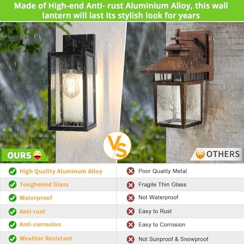 MAXvolador Outdoor Wall Light Fixtures, Exterior Waterproof Wall Lanterns - Image 5