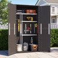 61 Cu.Ft Resin Storage Shed with Metal Shelving Kit & Floor, Black by IWDOO