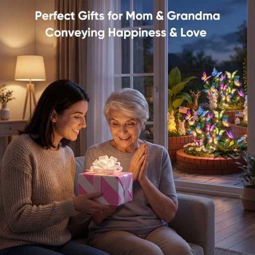 Solar Lights Outdoor Garden Decor: 8 Pack Colorful LEDs Butterfly Lights - Image 5