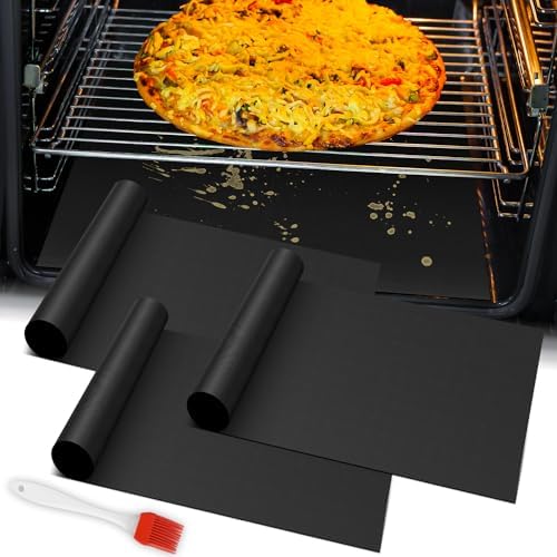 Oven Liners for Bottom of Electric Gas Oven - 3Pack Large Heavy Duty Oven Mat, Non-Stick Oven Floor Protector Liner, Reusable Heat Resistant Stovetop Air Fryer Grill Baking Mat Easy to Clean 23"x15.7" by MimekitchenKitchenHelper