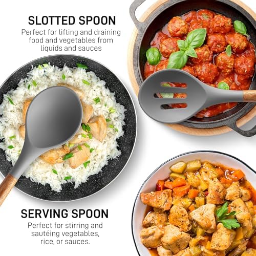 Zulay Kitchen 5 Piece Silicone Utensil Set - Image 4