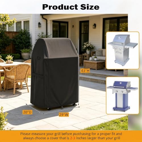 Grill Cover for KitchenAid 2-Burner Gas Grills, 28x19x44 - Image 2
