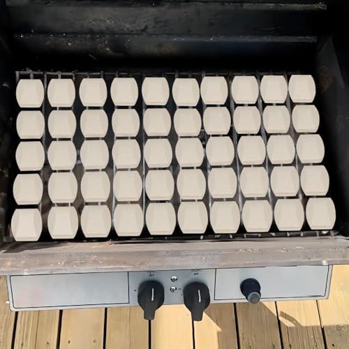 Leship Ceramic Briquettes Replacement for Turbo, Nexgrill Gas Grills, Gas Grill Briquettes Replacement for Lava Rocks, 100-Piece, 2 x 2 inches - Image 4