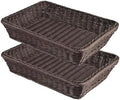 RT&BS 2pcs Wicker Bread Basket for Serving, Wicker Fruit Basket, Display Baskets for Vegetable Fruit, Reusable Handwoven Serving Baskets for Kitchen, Store, Restaurant, Outdoor (Coffee, M) by RT%26BS