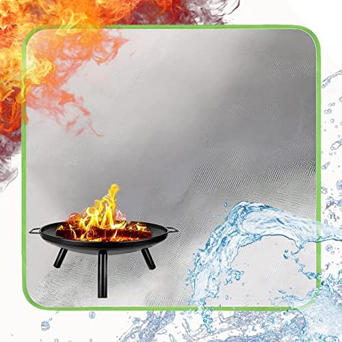 Fire Pit Mat Square, 39" Barbecue Mat for Under Grill, Heat-Resistant Fireproof Mat for Outdoor Smoking and Camping, Protect The Deck, Patio, Lawn from Exploding Embers by HOUXHYSE