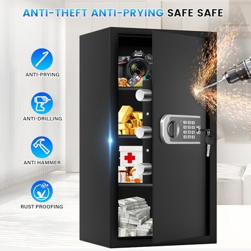27.56"H Steel Safe Box, 6.0 Cuft Home Safes with Fireproof Waterproof Bag - Image 3