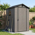 Devoko 4×4 FT Resin Outdoor Storage Sheds with Floor, Dark Gray by DEVOKO