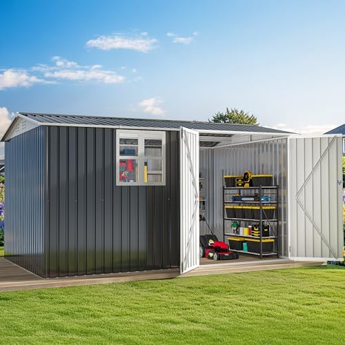 DWVO 12x8ft Large Outdoor Storage Shed with Window & Lockable Doors by DWVO