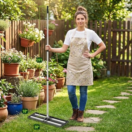 SporGain Lawn Leveling Rake 40"x10", Lawn Leveler with Aluminum Rollers - Image 2