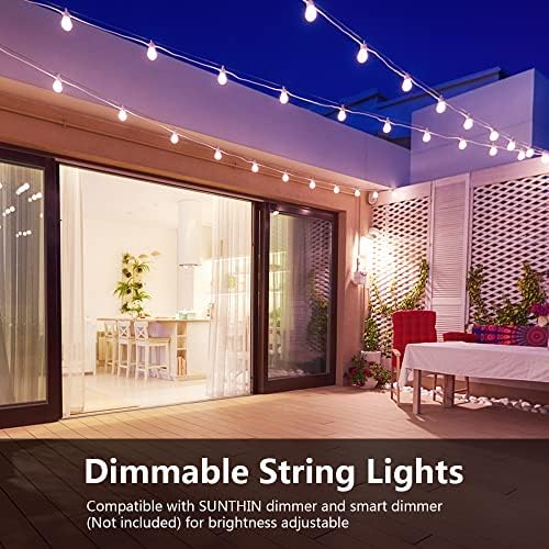 SUNTHIN 96FT White Outdoor String Lights with 32 LED Bulbs - Image 5