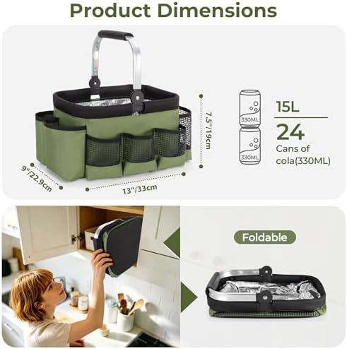 PGmoon Grill and Picnic Caddy, Small Foldable BBQ Caddy with Rotated Handle - Image 5