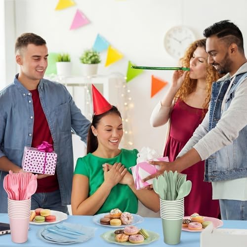 Havawish 340 Pcs Pastel Sweet Style Gingham Party Supplies - Image 5